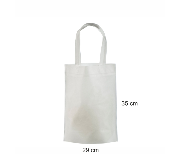 Kassar av vitt non woven-tyg-29×35+11 cm