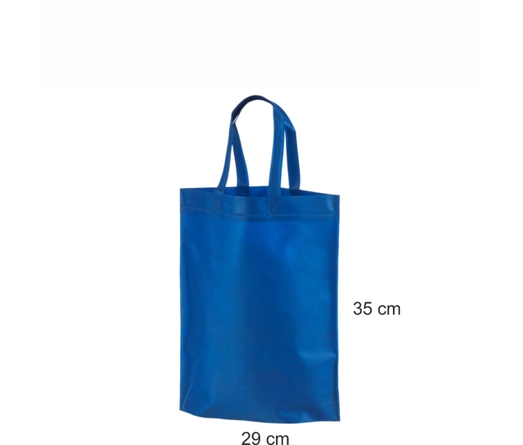 Kassar av blått non woven-tyg-29×35+11 cm