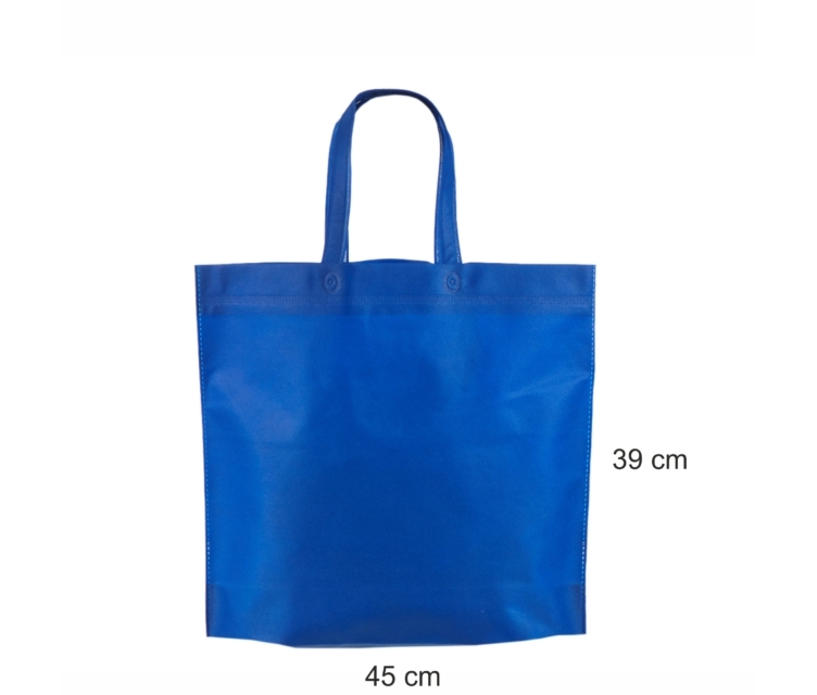 Kassar av blått non woven-tyg-45×39+12 cm