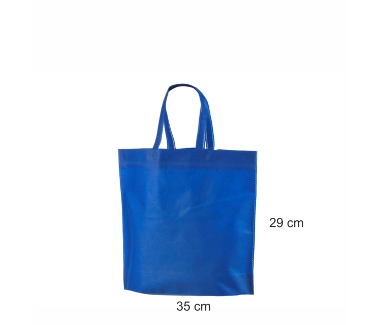 Kassar av blått non woven-tyg-35×29+11 cm