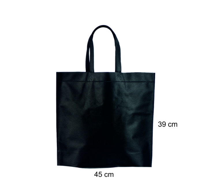 Kassar av svart non woven-tyg-45×39+12 cm