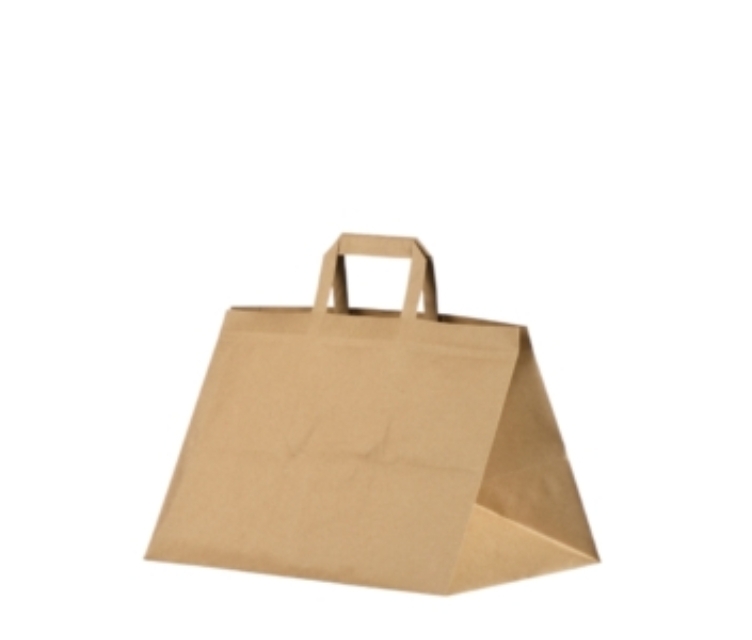 Brun take away papperskasse 35x23x25 cm med tryck