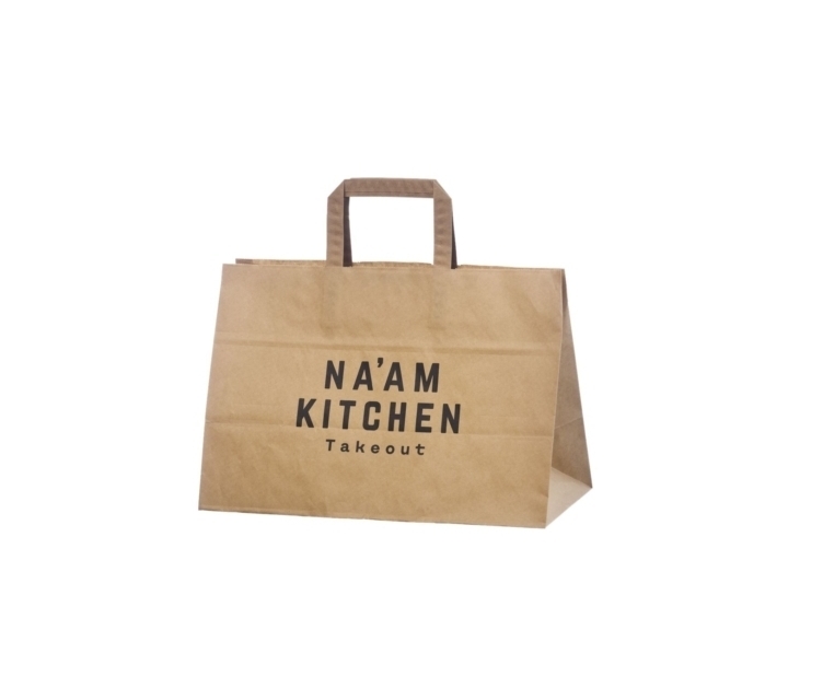 Brun take away papperskasse 35x23x25 cm med unik design