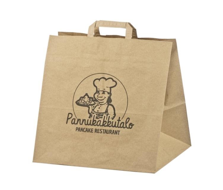 Brun take-away pose 35x23x25 cm med reklametrykk