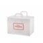 Vit take away papperskasse 35x17x24,5 cm med personligt logotryck